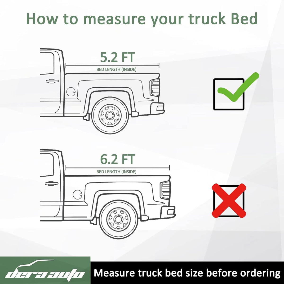 Soft Tri-Fold Truck Bed Cover 5.2ft Bed Tonneau Cover P7816
