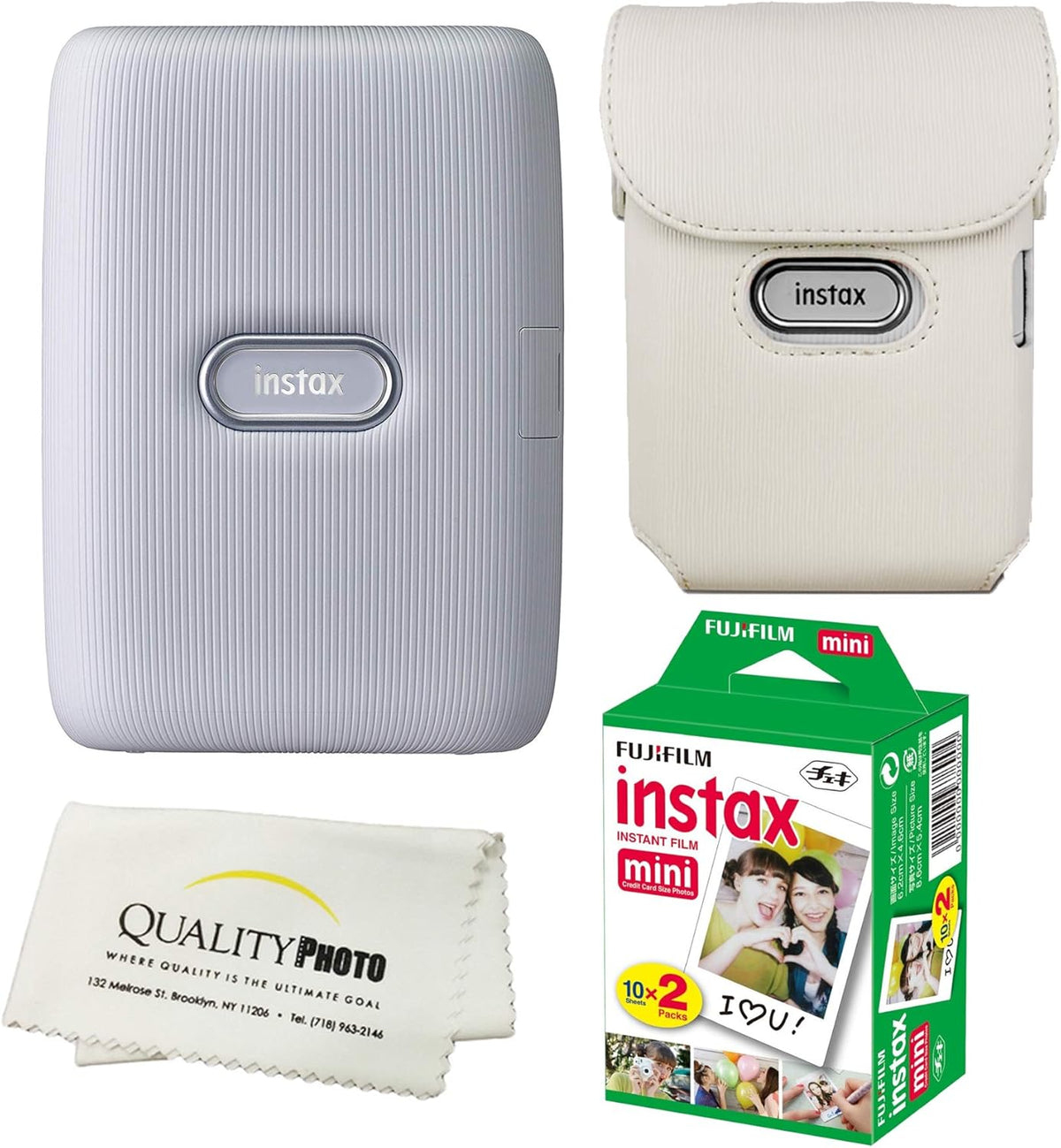 Instax Mini Link Smartphone Printer Bundle with Case and 20 Films E67185