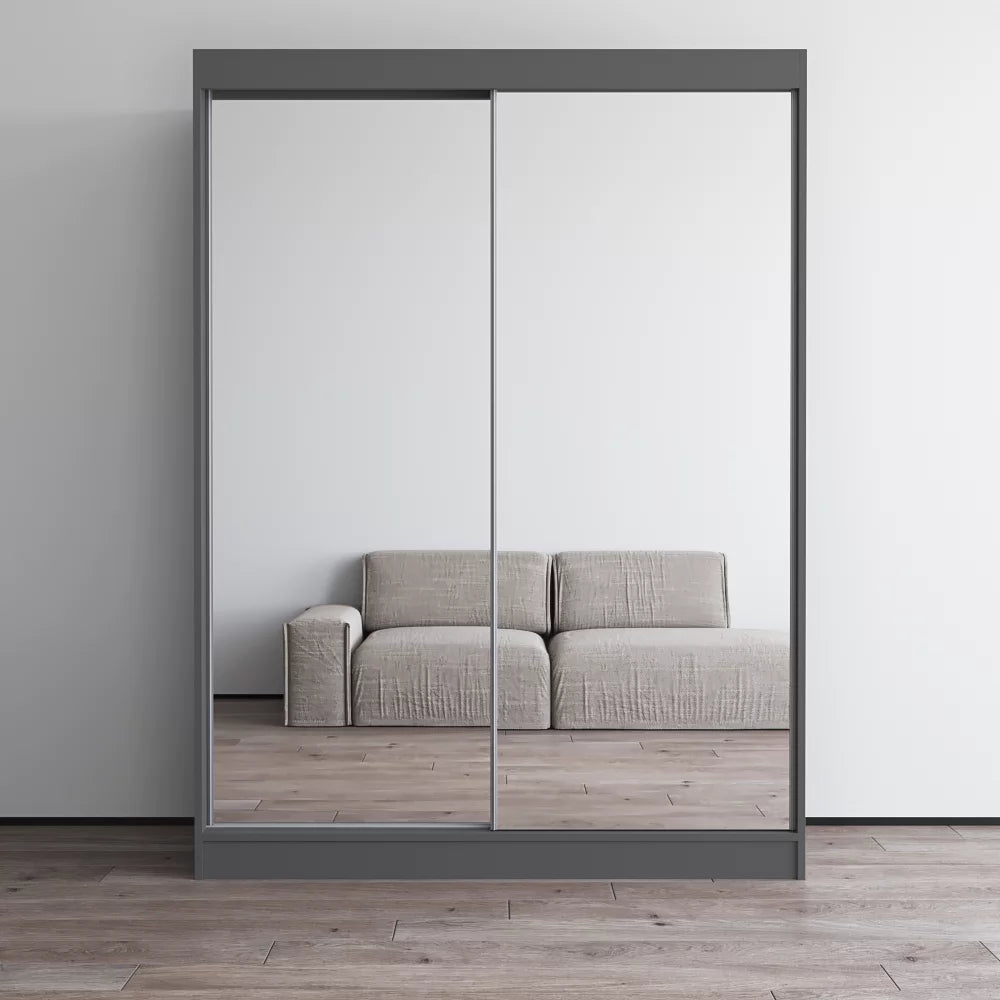 Gray 2 Door High Gloss Wardrobe Armoire Y6756