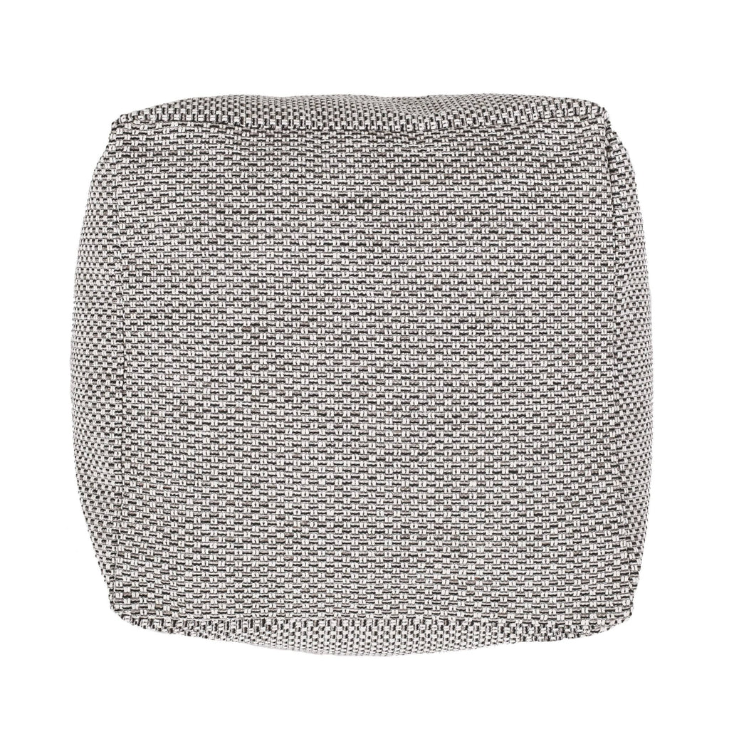Brown Yellow Fabric Cube Pouf J778