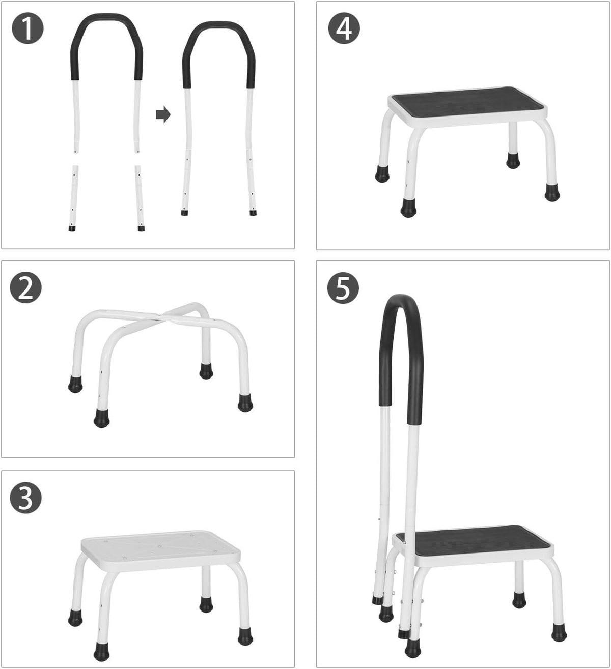 Steel One Step Stool with Cushion Grip Handle N5257
