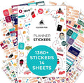 14 Sheets Set of 1360+ Planner Stickers E133
