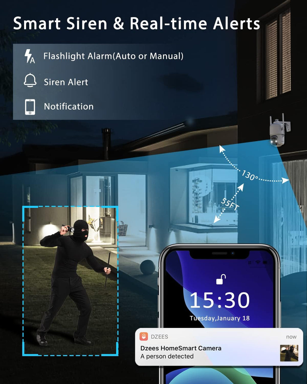 Battery Powered Wireless Outdoor Security Camera U15173