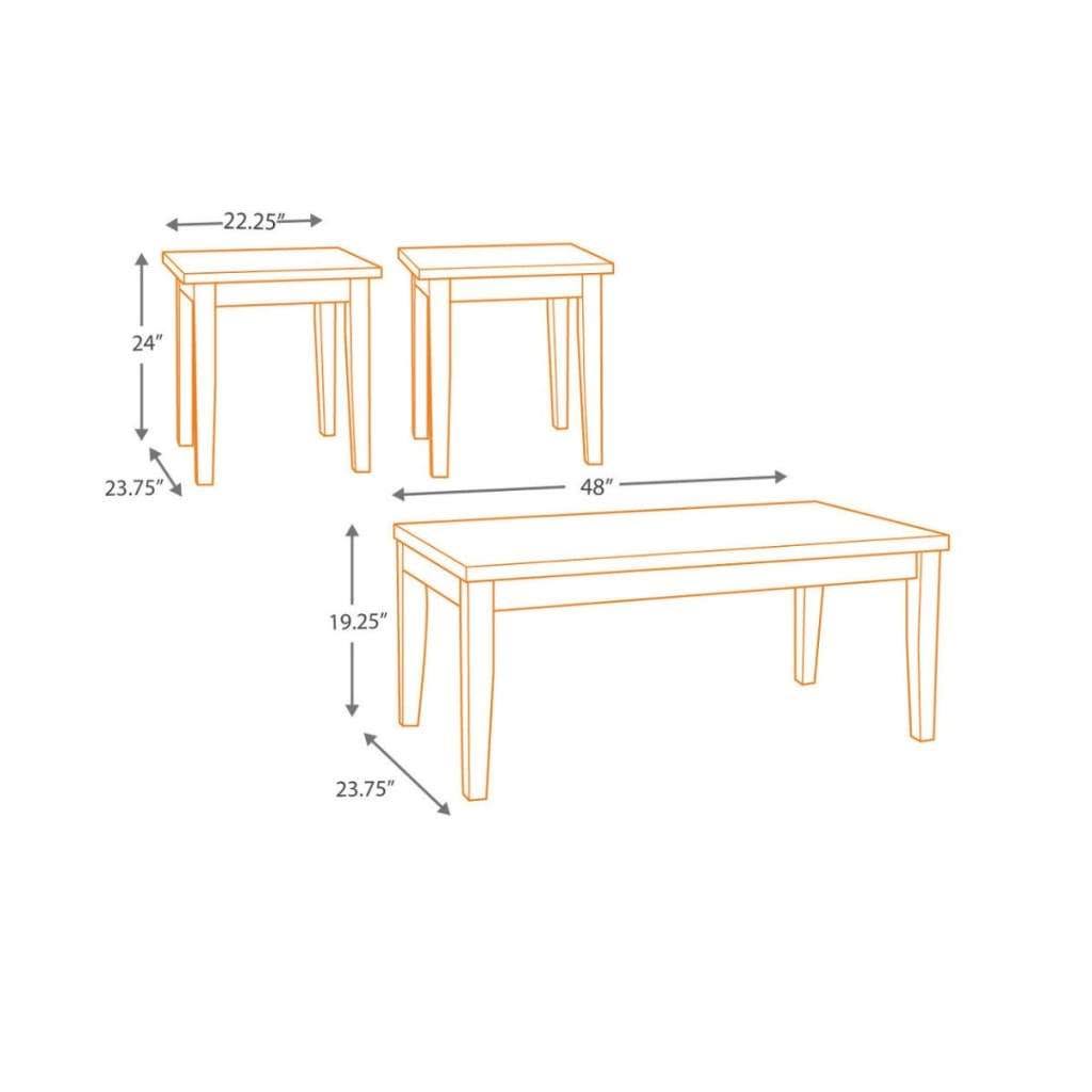 3-Piece Occasional Table Set Black X53606