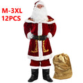 Deluxe Velvet Santa Claus Suit Set 12pcs -XXL T202269