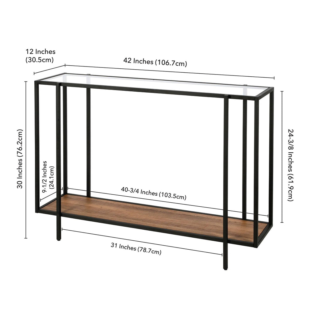 Blackened Bronze and Rustic Oak Accent Table X351999