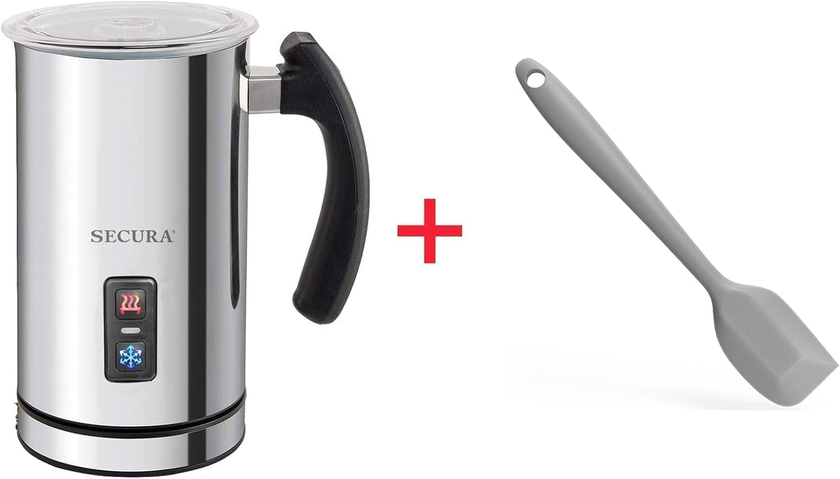 Stainless Steel Electric Milk Frother with Silicone Spatula, Pack of 2 B7354