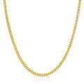 18K Gold Over Silver Hollow Franco Chain Necklace 20"-30" G1224