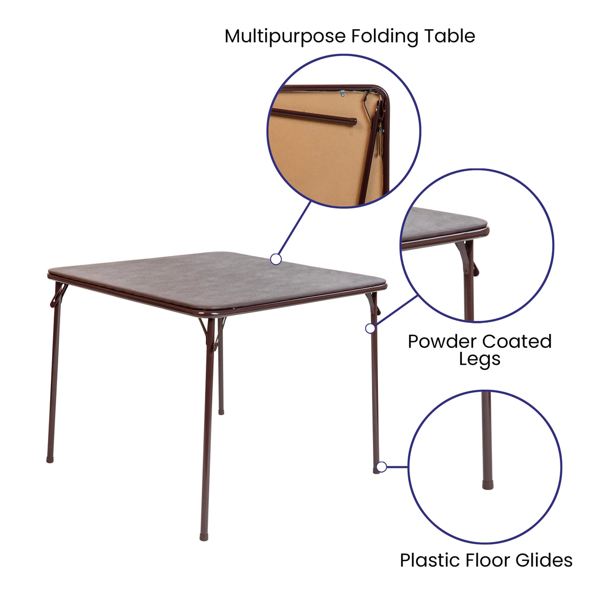 Brown Folding Card Table C5659