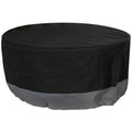 Round 2-Tone Outdoor Fire Pit Cover Gray/Black 80-Inch Y1622