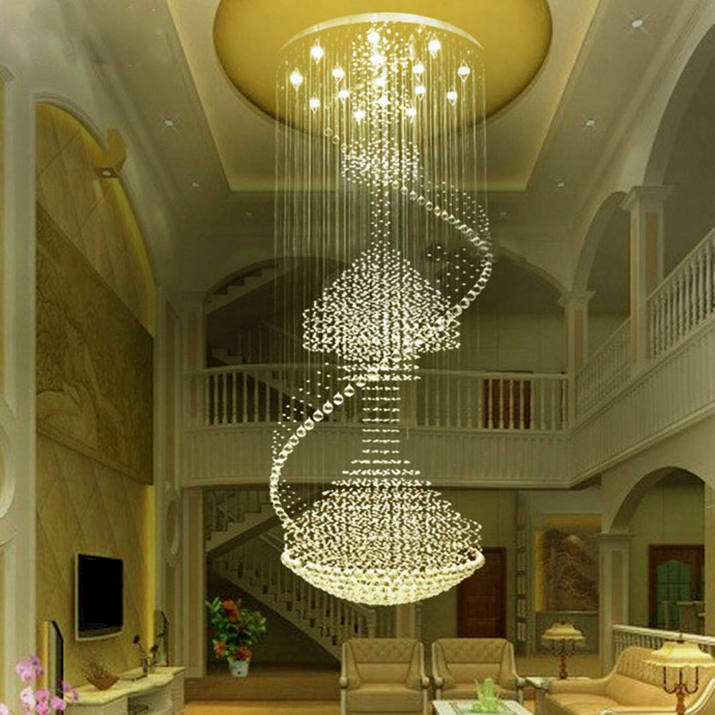 Spiral Crystal Chandelier Flush Mount Ceiling Light D 32 X H 86.6 B115131