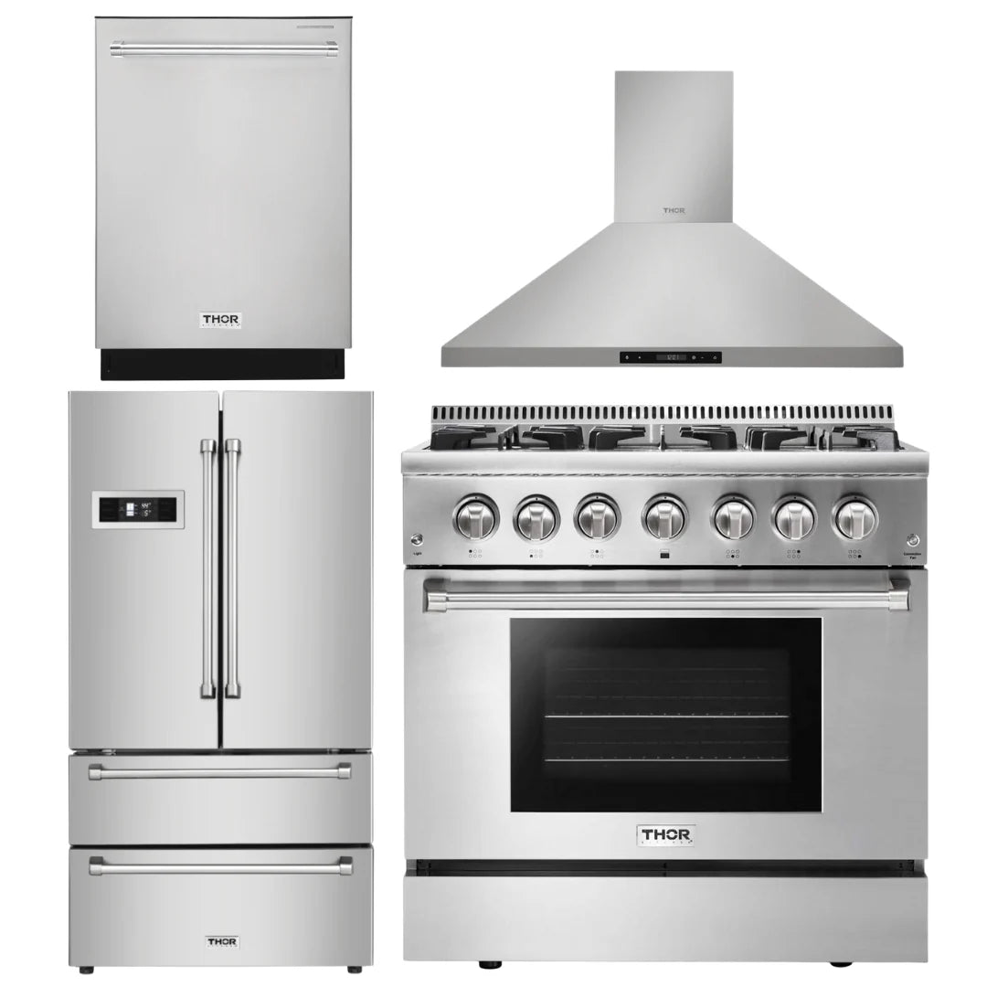 36 Dual Fuel Range, Range Hood, Dishwasher, Refrigerator R95130