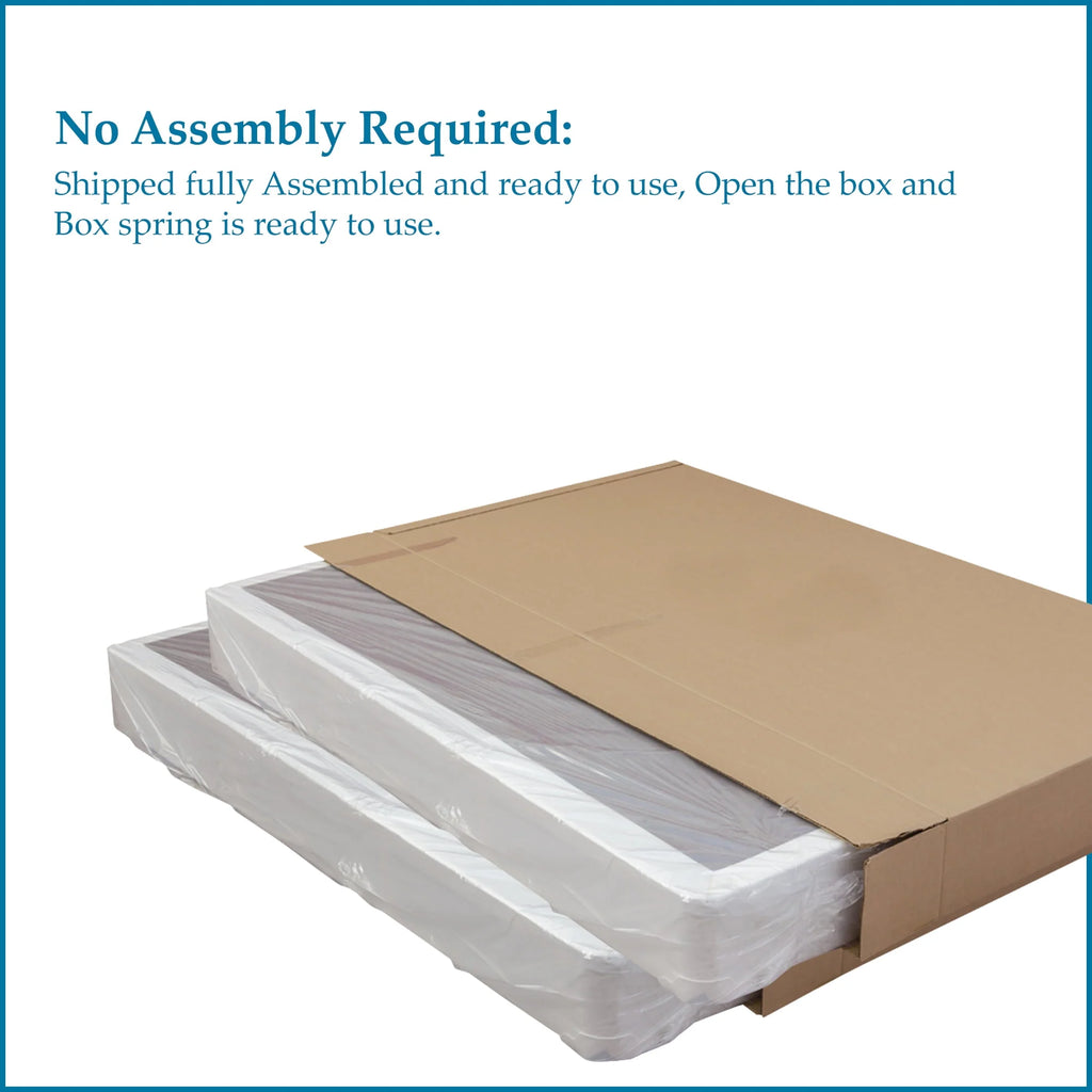 Fully Assembled 4 Split Wood Box Spring, Full, White Q33838