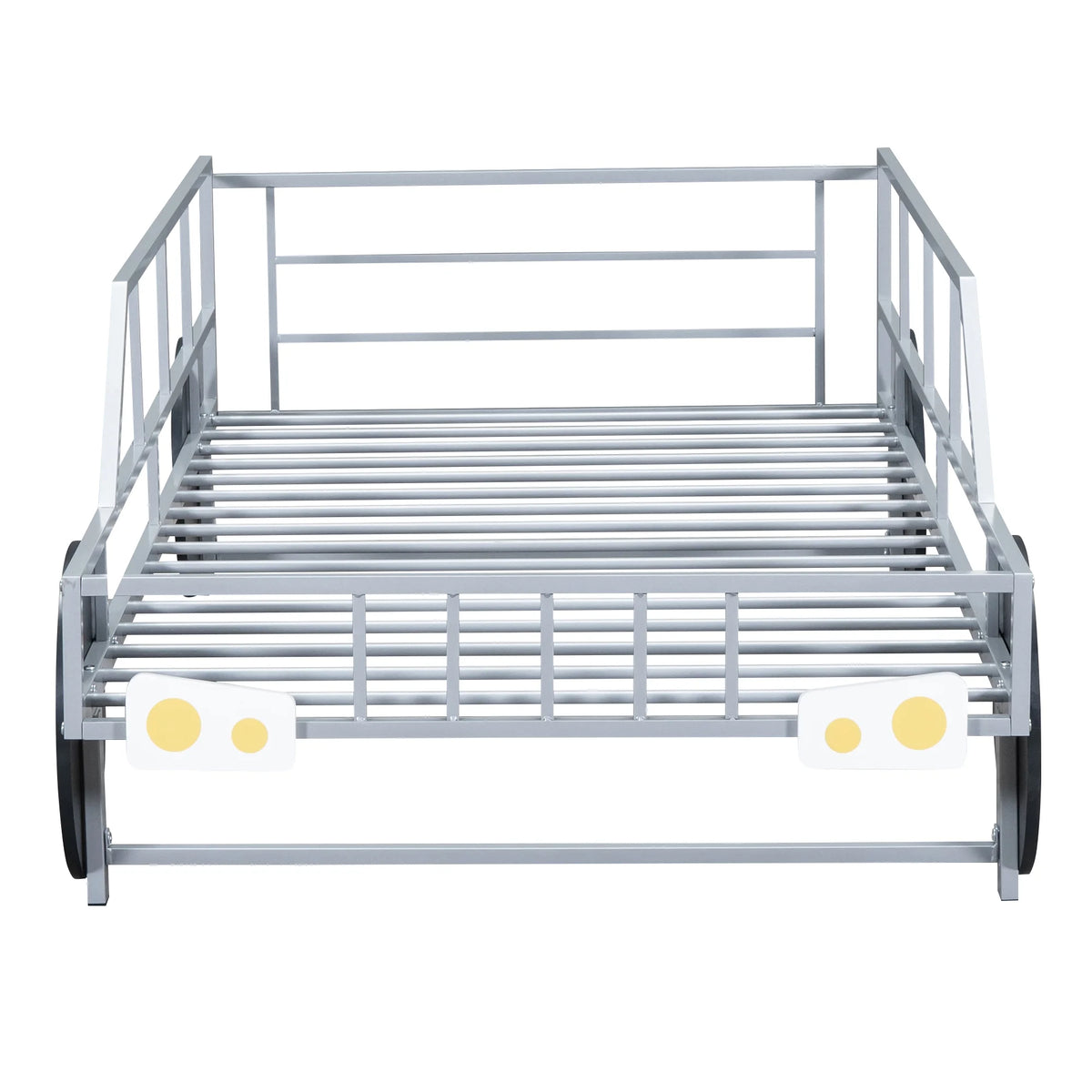 Metal Twin Size Car-Shaped Platform Bed with Tires O309103