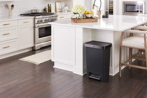 Charcoal 12.4 Gallon Stainless Steel Step-On Trash Can V175375