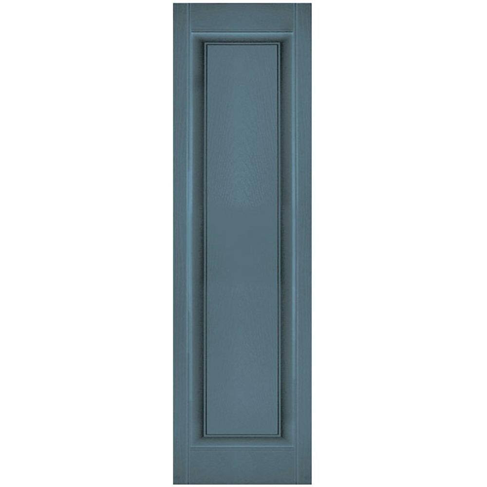 12 inchw x 29 inchh Vinyl Raised Panel Shutters with Shutter-Loks, Wedgewood Blue G43052