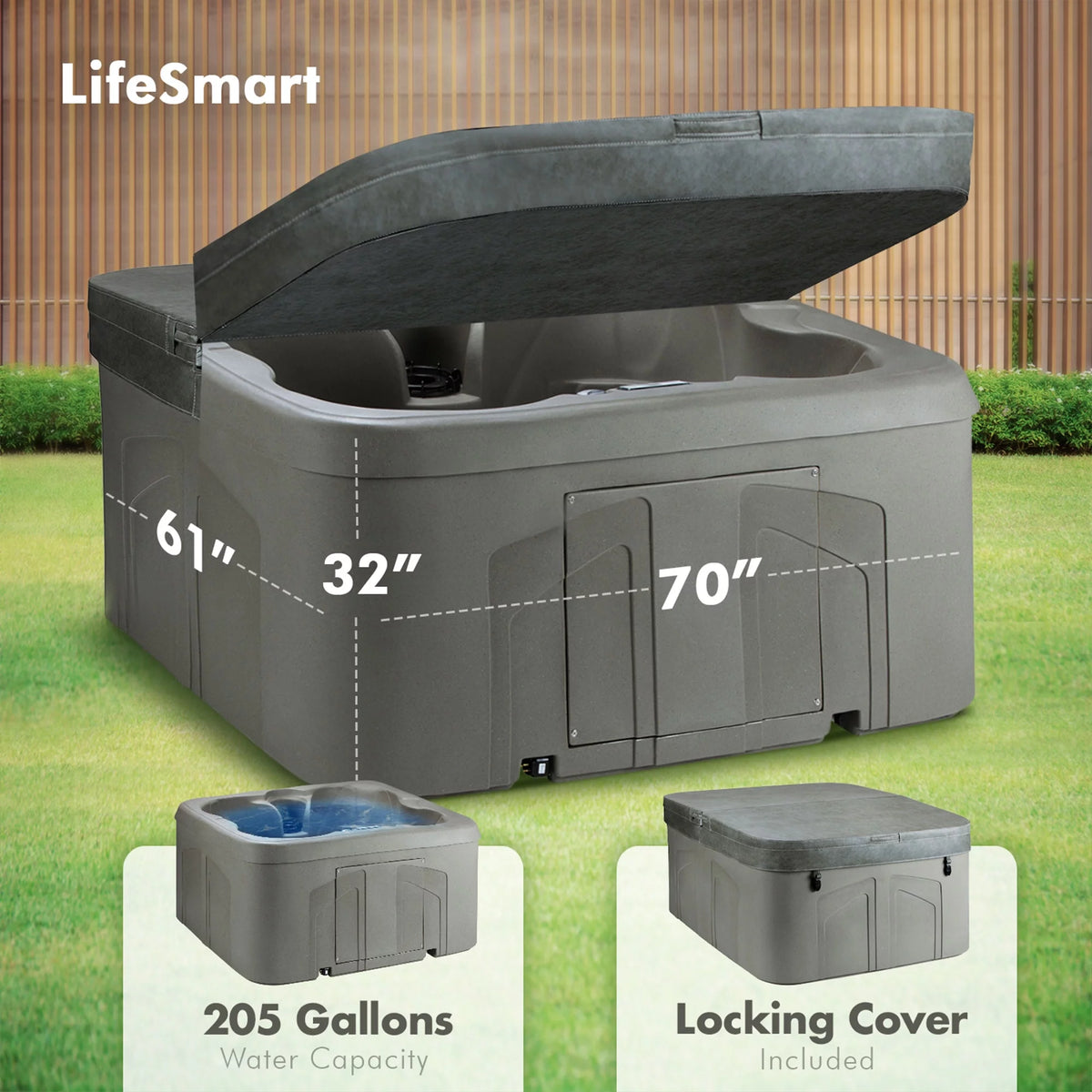 4 Person Square Hot Tub Spa with 13 Jets F799
