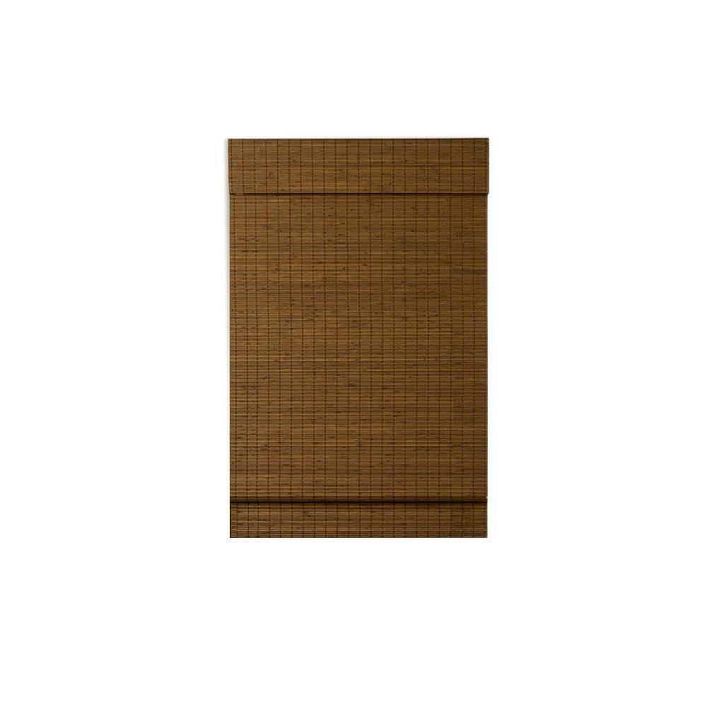 Cordless Maple Bamboo Roman Shade with Valance 35 in. W x 64 in. L K368065