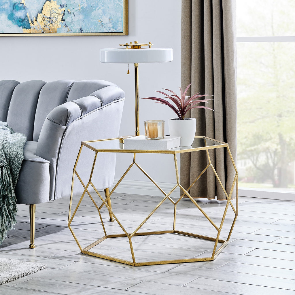 Gold Geometric Metal Coffee Table G277024