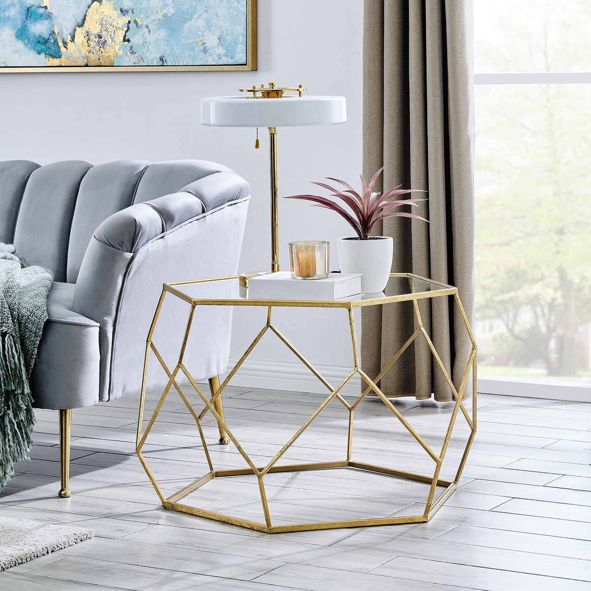 Gold Geometric Metal Coffee Table G277024