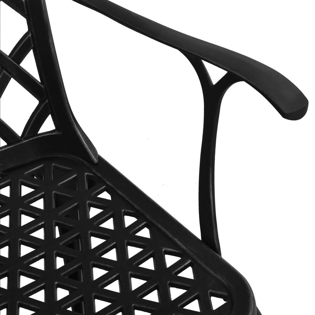 5 Piece Cast Aluminum Black Bistro Set B2570