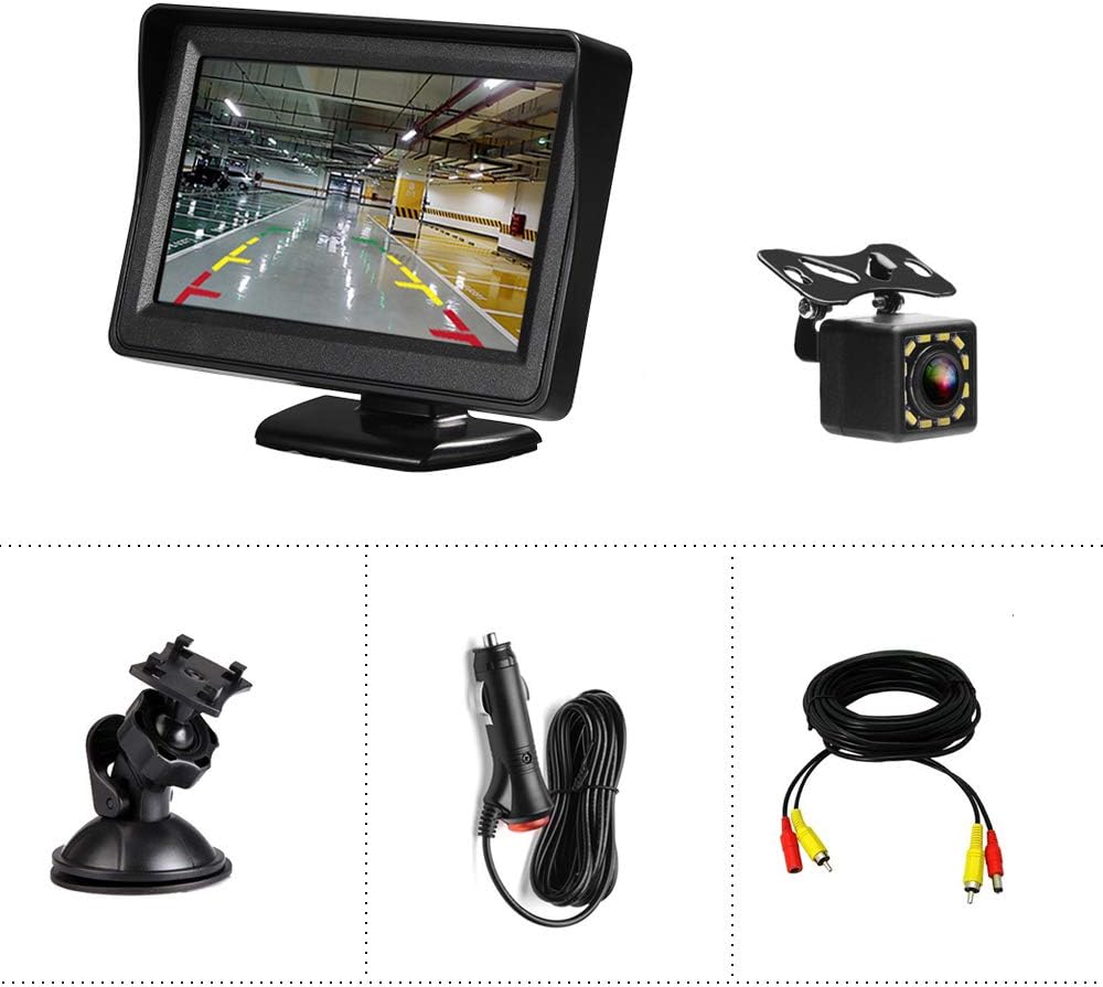4.3 Inch HD 720P Waterproof Backup Camera with Grid Lines E790