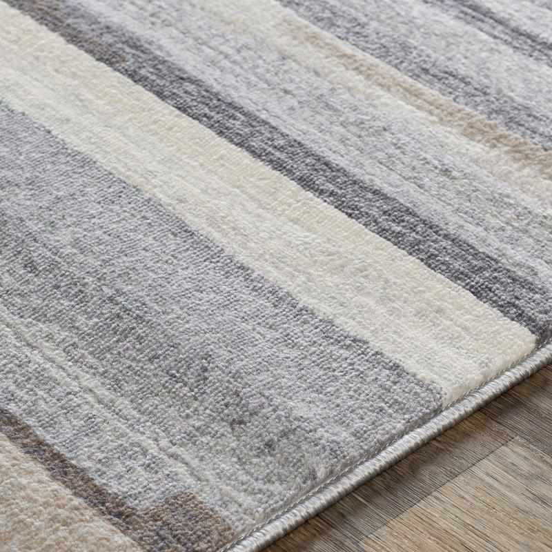 6x9 Gray Tan White Area Rug W678646
