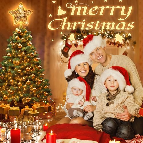 Rattan Christmas Tree Star Topper with 10 Warm LED Lights 10 Inch O6462