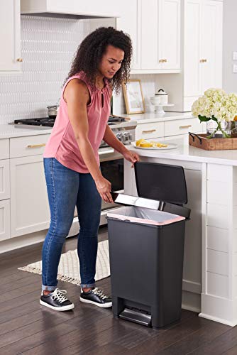 Charcoal 12.4 Gallon Stainless Steel Step-On Trash Can V175375