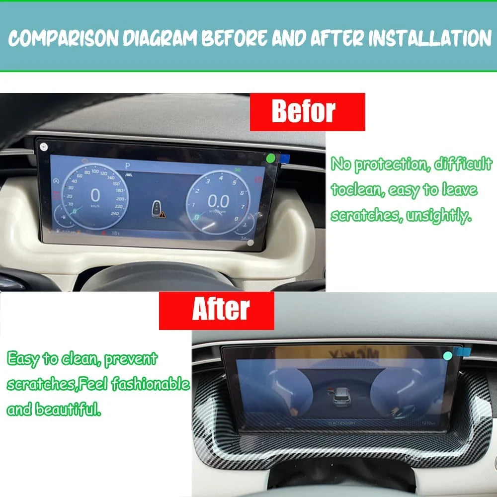 ABS Center Console Dashboard Cover Sticker Carbon Fiber Style C4968
