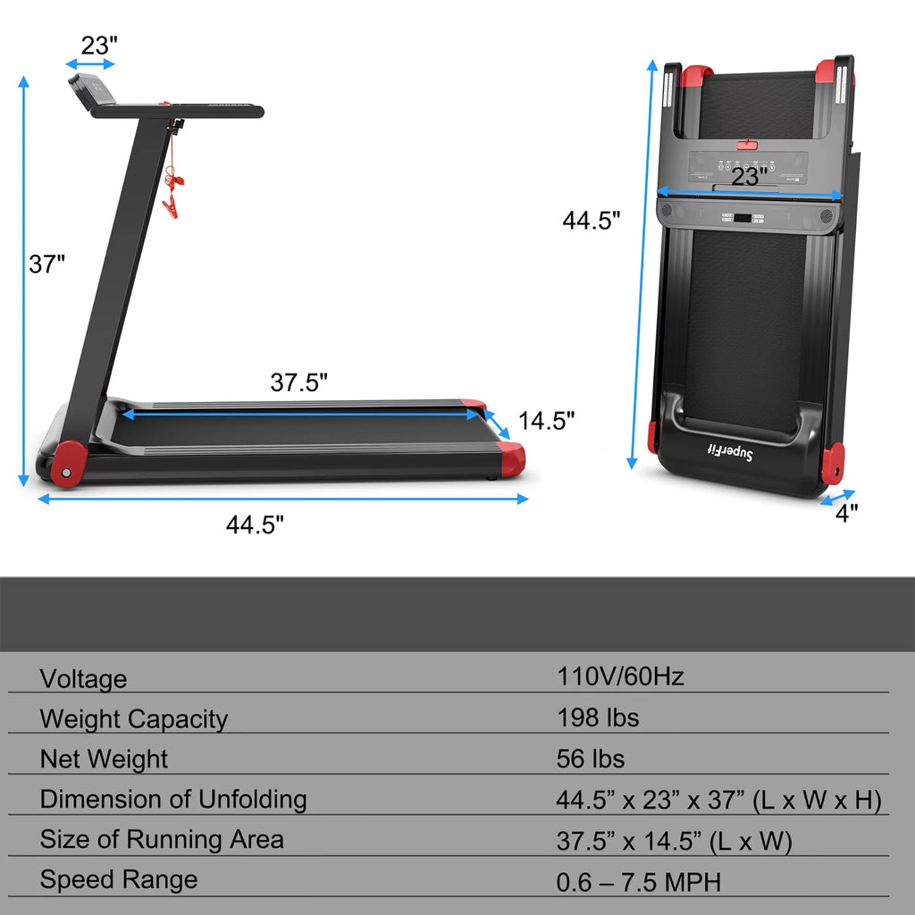 Electric Treadmill Compact Walking Running Machine S534611