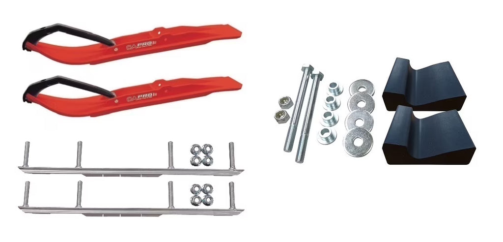 Red XT Snowmobile Skis Complete Kit L6529