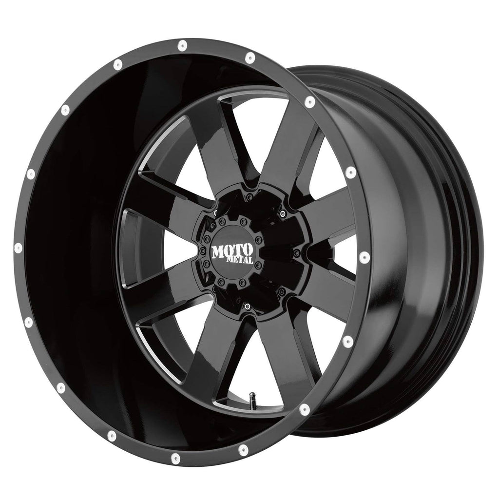 Gloss Black Milled 20x10 8x180.00 Wheel A4512