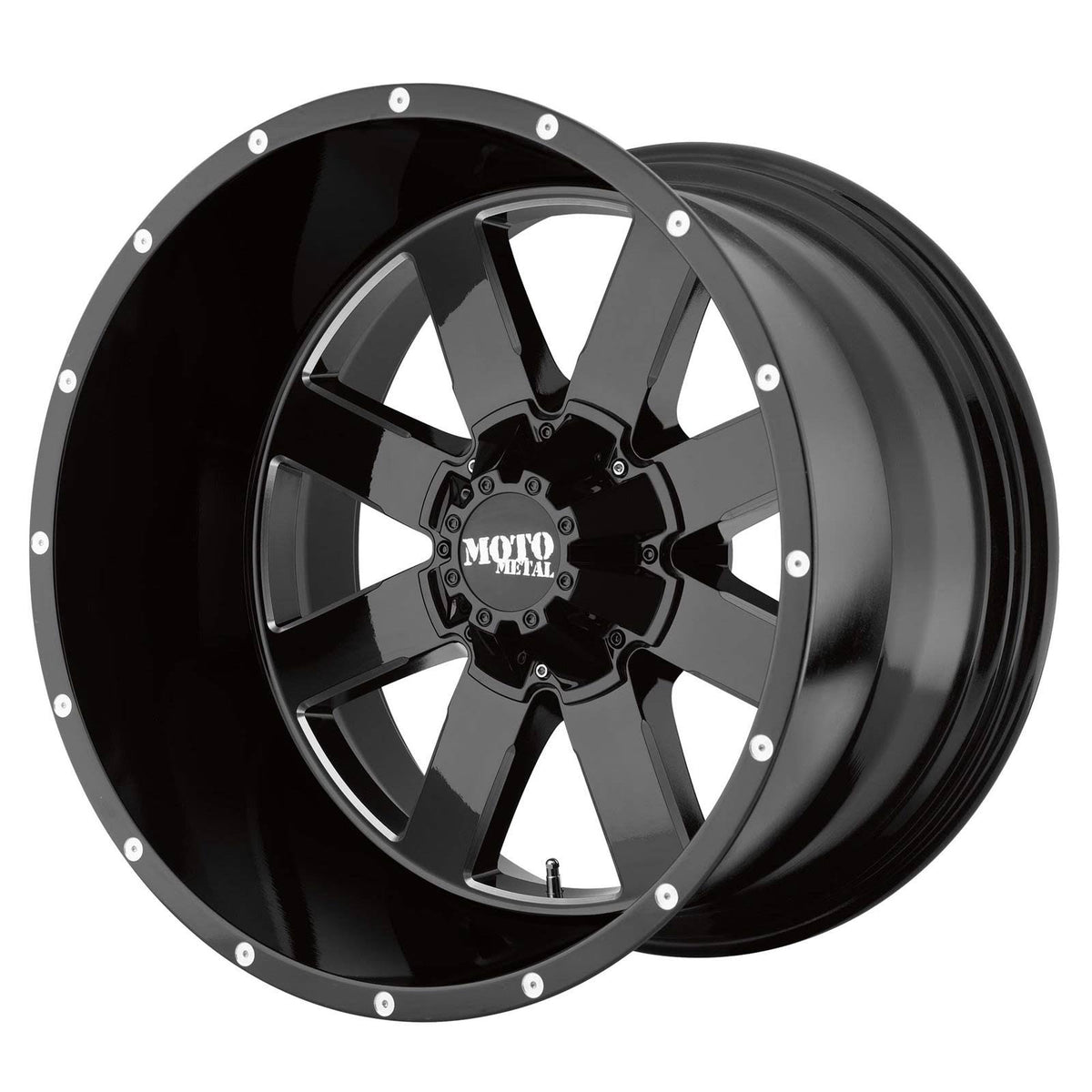 Gloss Black Milled 20x10 8x180.00 Wheel A4512