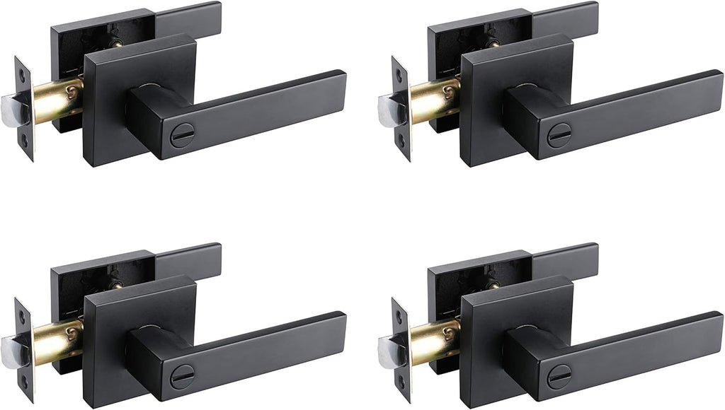 Matte Black Door Lock Lever Handle 4 Pack L968