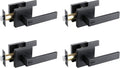 Matte Black Door Lock Lever Handle 4 Pack L968