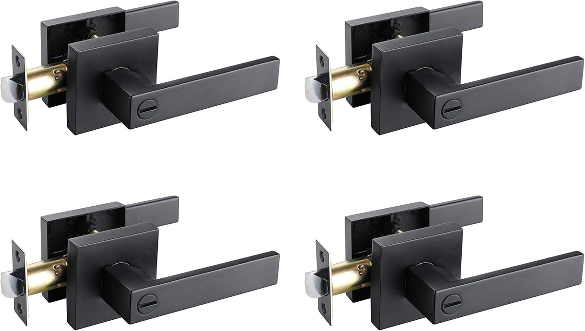 Matte Black Door Lock Lever Handle 4 Pack L968