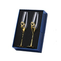 Champagne Flutes Glass Set of 2 Hand Blown Crystal P1068