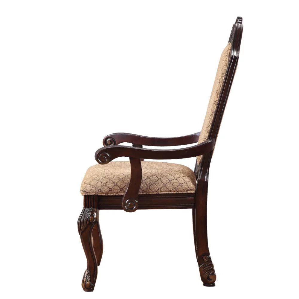 Light Brown and Espresso Arm Chair Set of 2 T969913