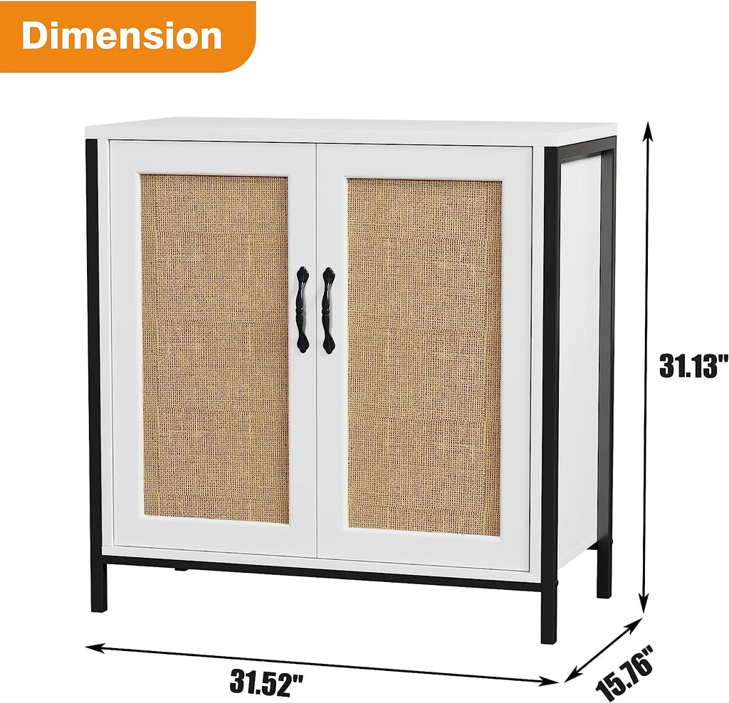 Rattan Cabinet with Doors and Shelves Z60622