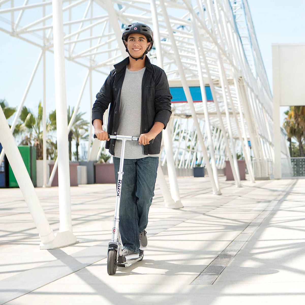 Black Folding Aluminum Kick Scooter Q3834