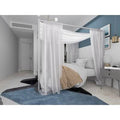 Silver Queen Canopy Platform Bed W10143