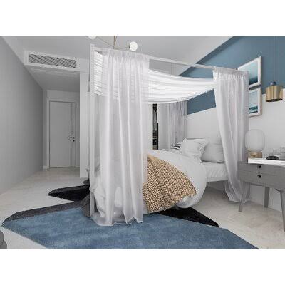 Silver Queen Canopy Platform Bed W10143
