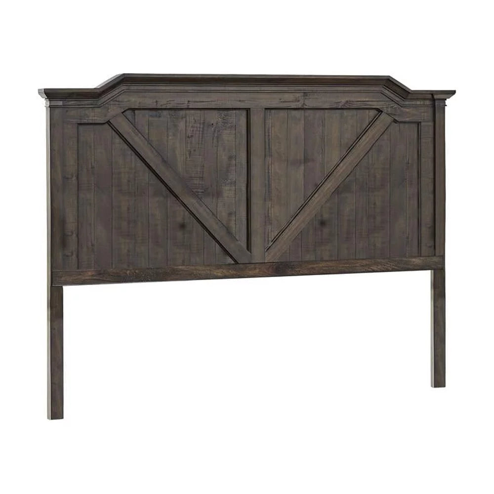 Rustic Brown Wood Queen Panel Headboard S641615