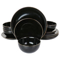 Gold 12 Piece Stoneware Dinnerware Set J1169