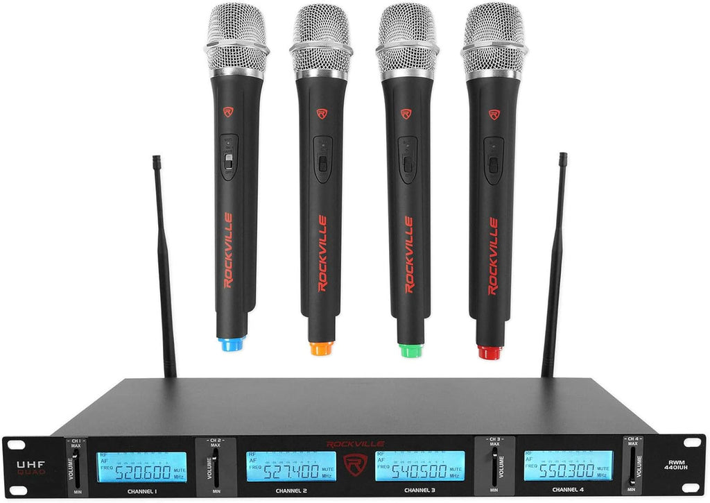 Quad Wireless UHF Handheld/Headset Microphone System 20 Channel Y6722