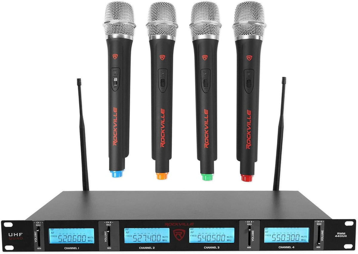 Quad Wireless UHF Handheld/Headset Microphone System 20 Channel Y6722