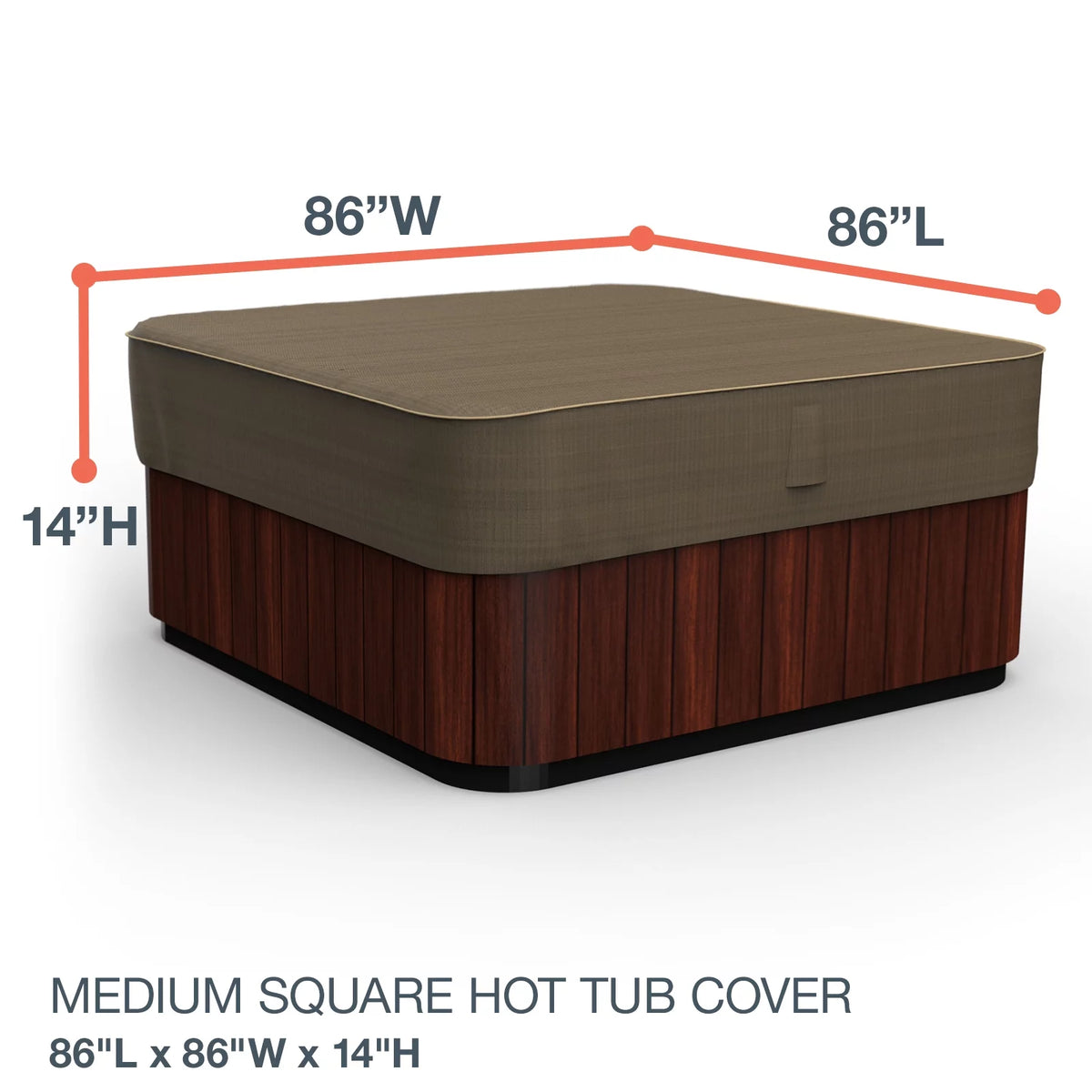 Black and Tan Square Hot Tub Cover D500