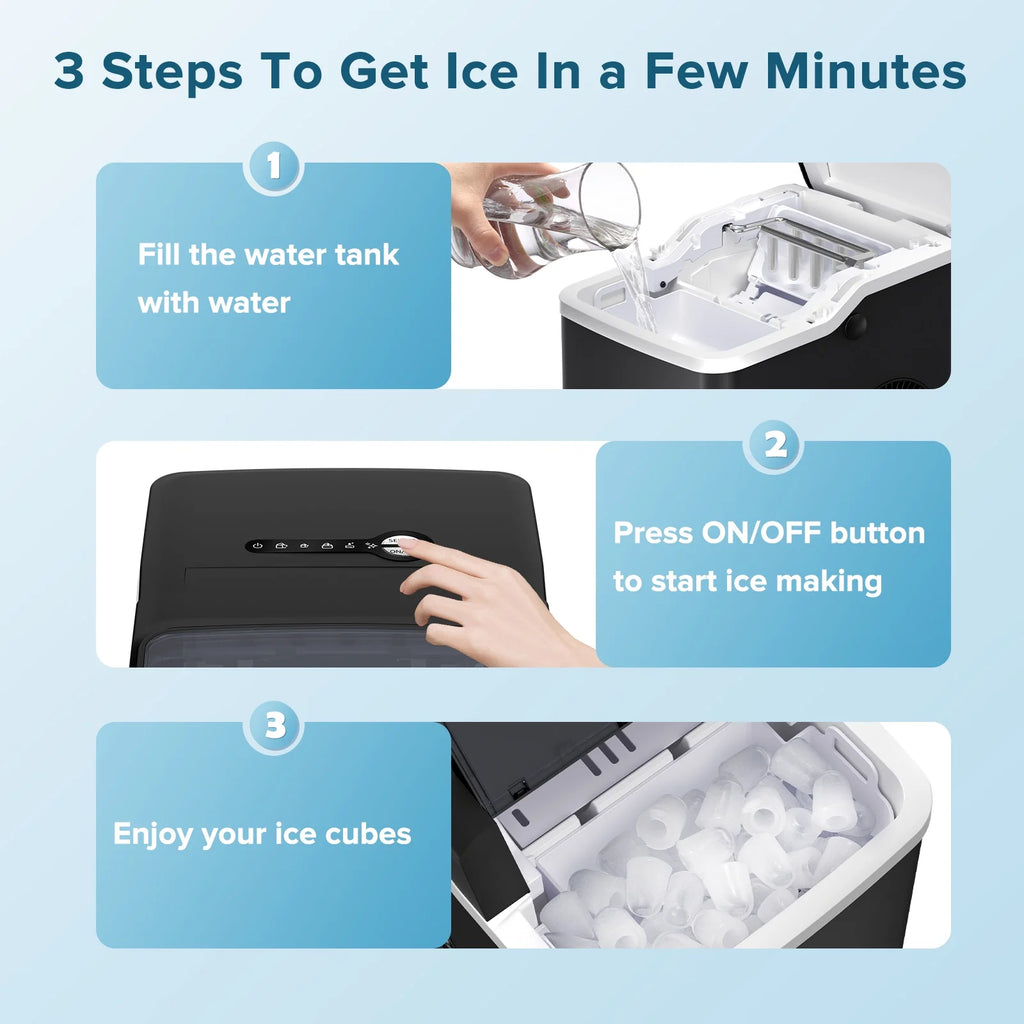Portable Countertop Ice Maker with Ice Scoop and Basket Z730701