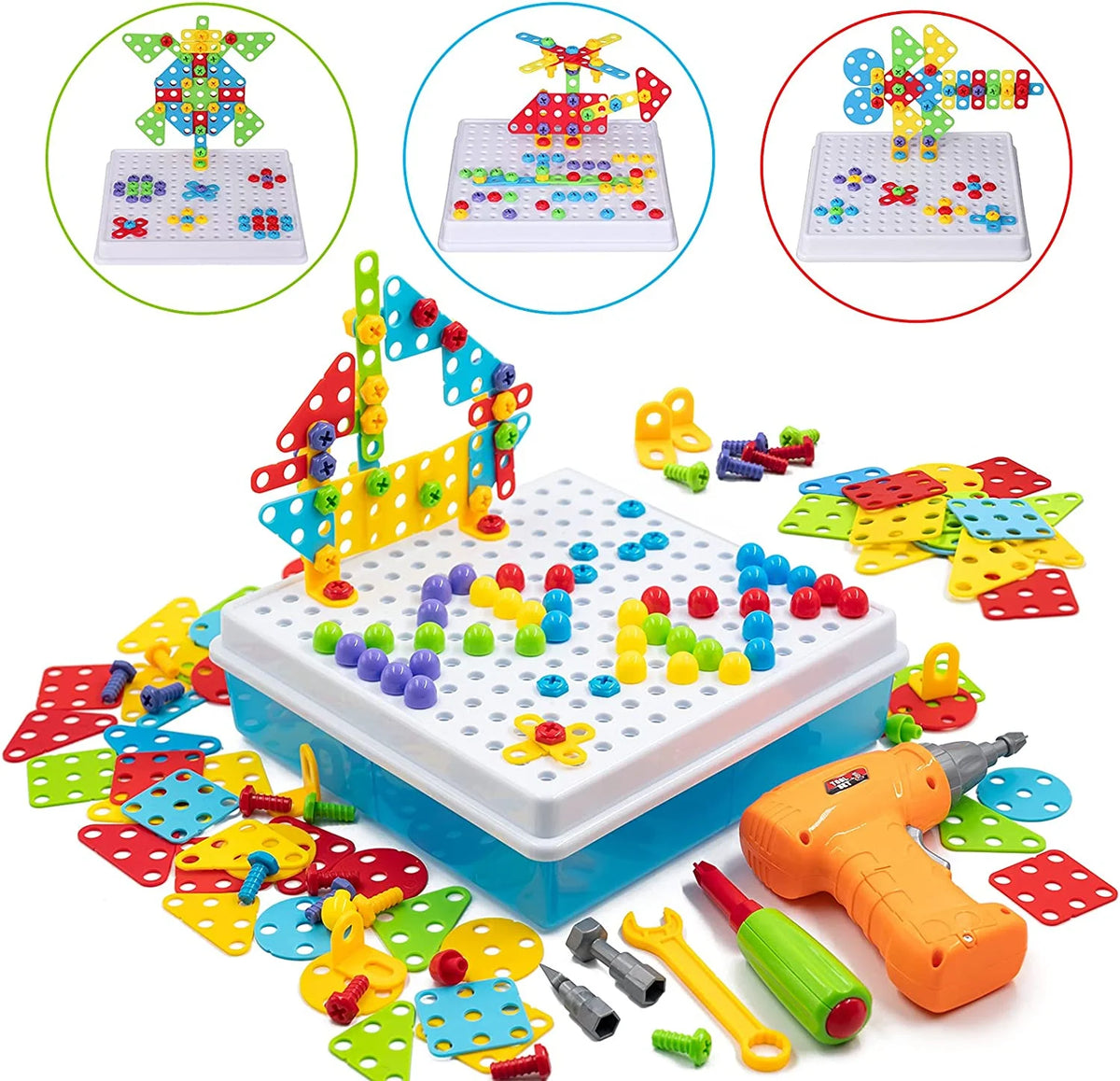 Mosaic Drill Set STEM 3D Construction Engineering Toys Z607
